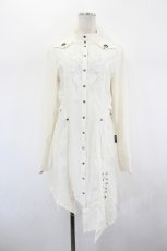 画像1: Ozz Croce / 刺繍入りスタンドカラーイレヘムロングブラウス  アイボリー I-26-09-02-070-OO-OP-TE-ZI (1)