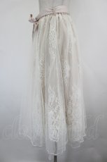 画像2: axes femme POETIQUE / リボン付レース×チュールスカート  ピンクベージュ I-26-09-02-073-AX-SK-SA-ZI (2)
