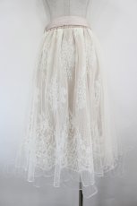 画像3: axes femme POETIQUE / リボン付レース×チュールスカート  ピンクベージュ I-26-09-02-073-AX-SK-SA-ZI (3)