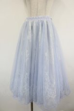 画像1: axes femme POETIQUE / リボン付レース×チュールスカート  サックス I-26-09-02-074-AX-SK-SA-ZI (1)