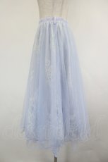 画像2: axes femme POETIQUE / リボン付レース×チュールスカート  サックス I-26-09-02-074-AX-SK-SA-ZI (2)