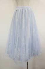 画像3: axes femme POETIQUE / リボン付レース×チュールスカート  サックス I-26-09-02-074-AX-SK-SA-ZI (3)