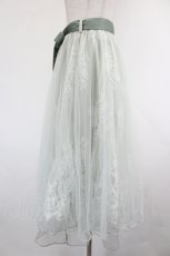 画像2: axes femme POETIQUE / リボン付レース×チュールスカート  ミント I-26-09-02-075-AX-SK-SA-ZI (2)