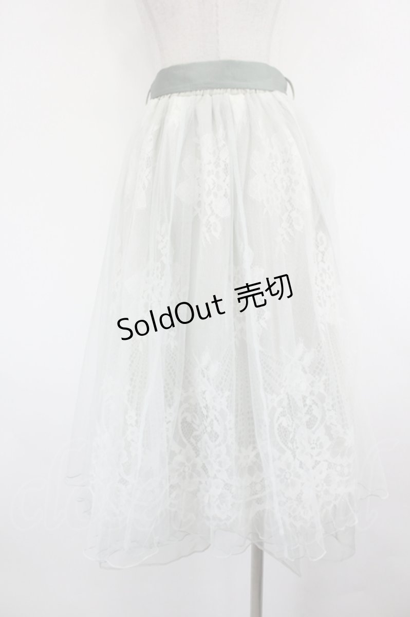 画像3: axes femme POETIQUE / リボン付レース×チュールスカート  ミント I-26-09-02-075-AX-SK-SA-ZI (3)
