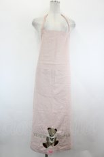 画像1: WONDERFUL WORLD / 裾テディベア刺繍エプロン  ピンク I-26-09-02-095-LO-ZA-SA-ZI (1)
