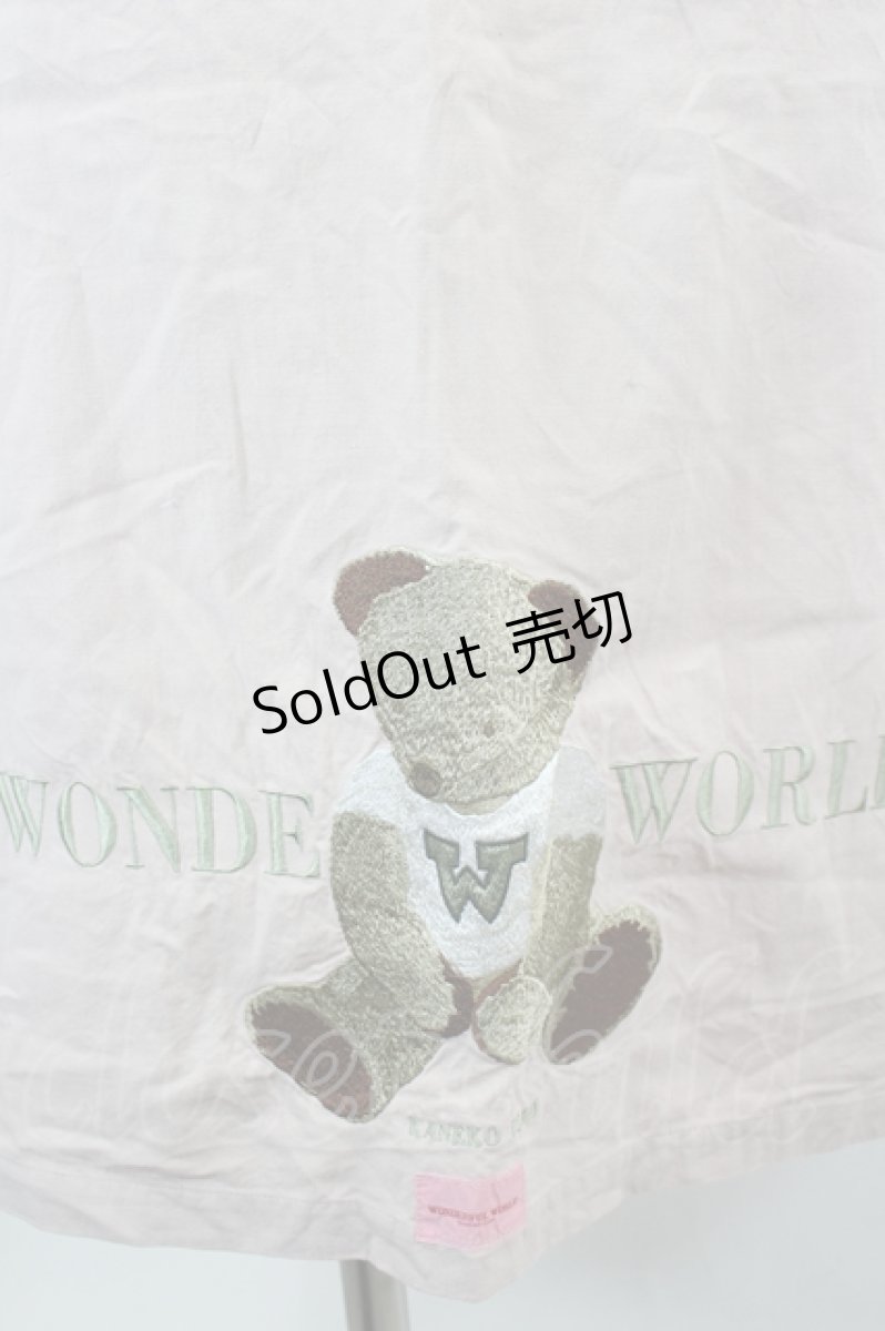 画像3: WONDERFUL WORLD / 裾テディベア刺繍エプロン  ピンク I-26-09-02-095-LO-ZA-SA-ZI (3)