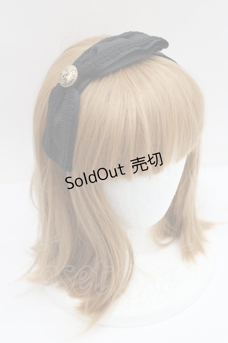 画像1: m petit by misako / リボンカチューシャ  黒ｘゴールド I-26-09-02-121-LO-AC-SA-ZI (1)