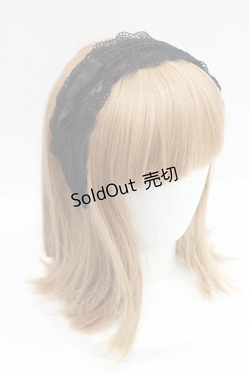 画像1: Melody BasKet / 旋律で紡いだレースカチューシャ  黒 I-26-09-02-123-LO-AC-SA-ZI (1)