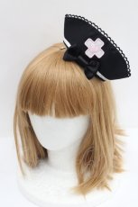 画像1: Angelic Pretty / Fancyナースキャップ  黒 I-26-09-02-124-AP-AC-SA-ZI (1)