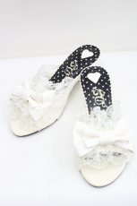 画像1: DearMyLove / エナメルリボンレースパンプス 25.5CM 白 I-26-09-02-139-GO-SH-SA-ZI (1)
