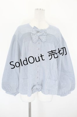 Preview of フロントリボンデニムブラウス  サックスデニム