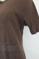画像3: INGEBORG / ラウンドリボン半袖ニットトップス  ブラウン I-26-09-04-042-LO-TO-SA-ZI (3)