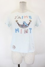 画像1: pom ponette / ミントくんプリントTシャツ  サックス I-26-09-04-005-LO-TO-TE-ZI (1)