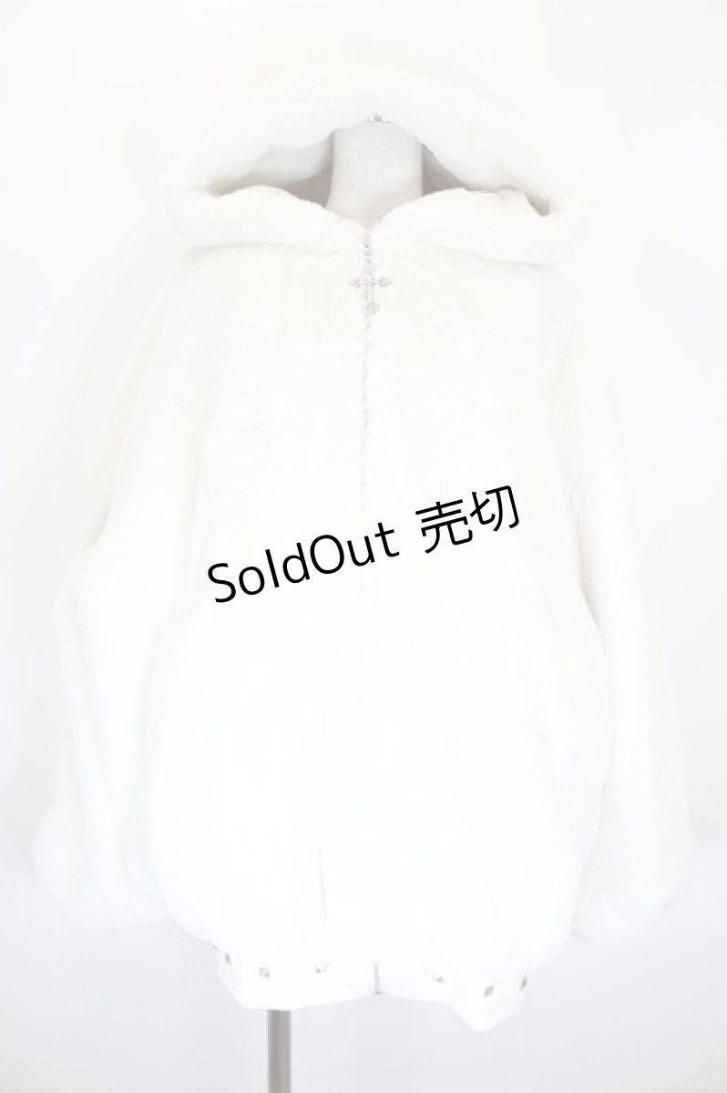 画像1: MA*RS / クロス刺繍ファーブルゾンブルゾン F ホワイト I-26-09-04-051-GO-CO-TE-ZI (1)