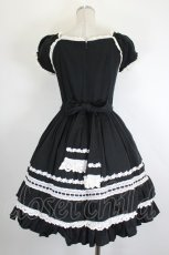 画像2: Angelic Pretty / トーションレース使い編み上げワンピース  黒×白 I-26-09-04-064-AP-OP-TE-ZI (2)