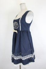 画像3: Amavel / 胸元刺繍ジャンパースカート  紺Ｘアイボリー I-26-09-04-072-CA-OP-SA-ZI (3)