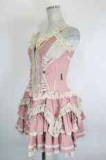 画像3: Ozz oneste / 薔薇刺繍コルセットキャミワンピース  ピンクｘアイボリー I-26-09-04-077-OO-OP-SA-ZI (3)