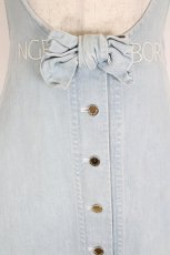 画像2: INGEBORG / ロゴ刺繍デニムジャンパースカート  サックスデニム I-26-09-04-082-LO-OP-SA-ZI (2)