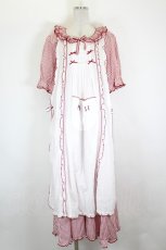 画像1: PINK HOUSE / エプロン付きストライプワンピース  赤Ｘ白 I-26-09-04-085-LO-OP-SA-ZI (1)