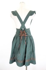 画像3: 20K wardlobe / 胸刺繍ジャンパースカート  グリーンＸブラウン I-26-09-04-095-LO-OP-SA-ZI (3)