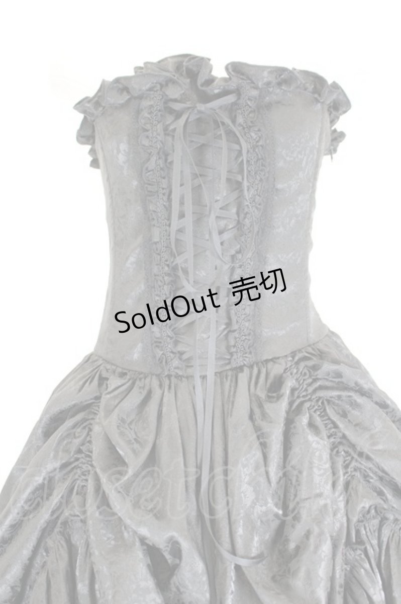 画像2: ATELIER PIERROT / Bustle Corset Dress[Rose Jacquard]  ブラック I-26-09-04-098-EL-OP-TE-ZI (2)
