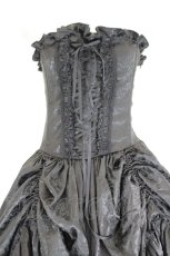 画像2: ATELIER PIERROT / Bustle Corset Dress[Rose Jacquard]  ブラック I-26-09-04-098-EL-OP-TE-ZI (2)