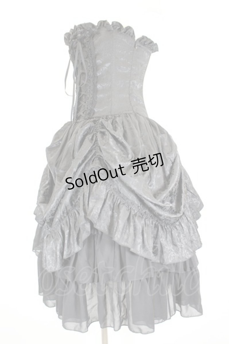 画像4: ATELIER PIERROT / Bustle Corset Dress[Rose Jacquard]  ブラック I-26-09-04-098-EL-OP-TE-ZI (4)
