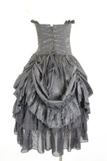 画像5: ATELIER PIERROT / Bustle Corset Dress[Rose Jacquard]  ブラック I-26-09-04-098-EL-OP-TE-ZI (5)