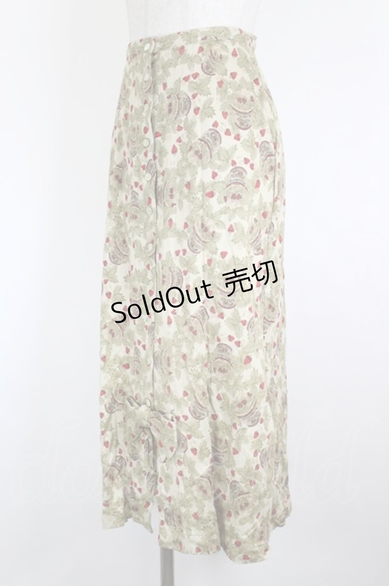 画像2: PINK HOUSE / いちごジャム瓶総柄カットスカート  ベージュ I-26-09-04-111-LO-SK-SA-ZI (2)