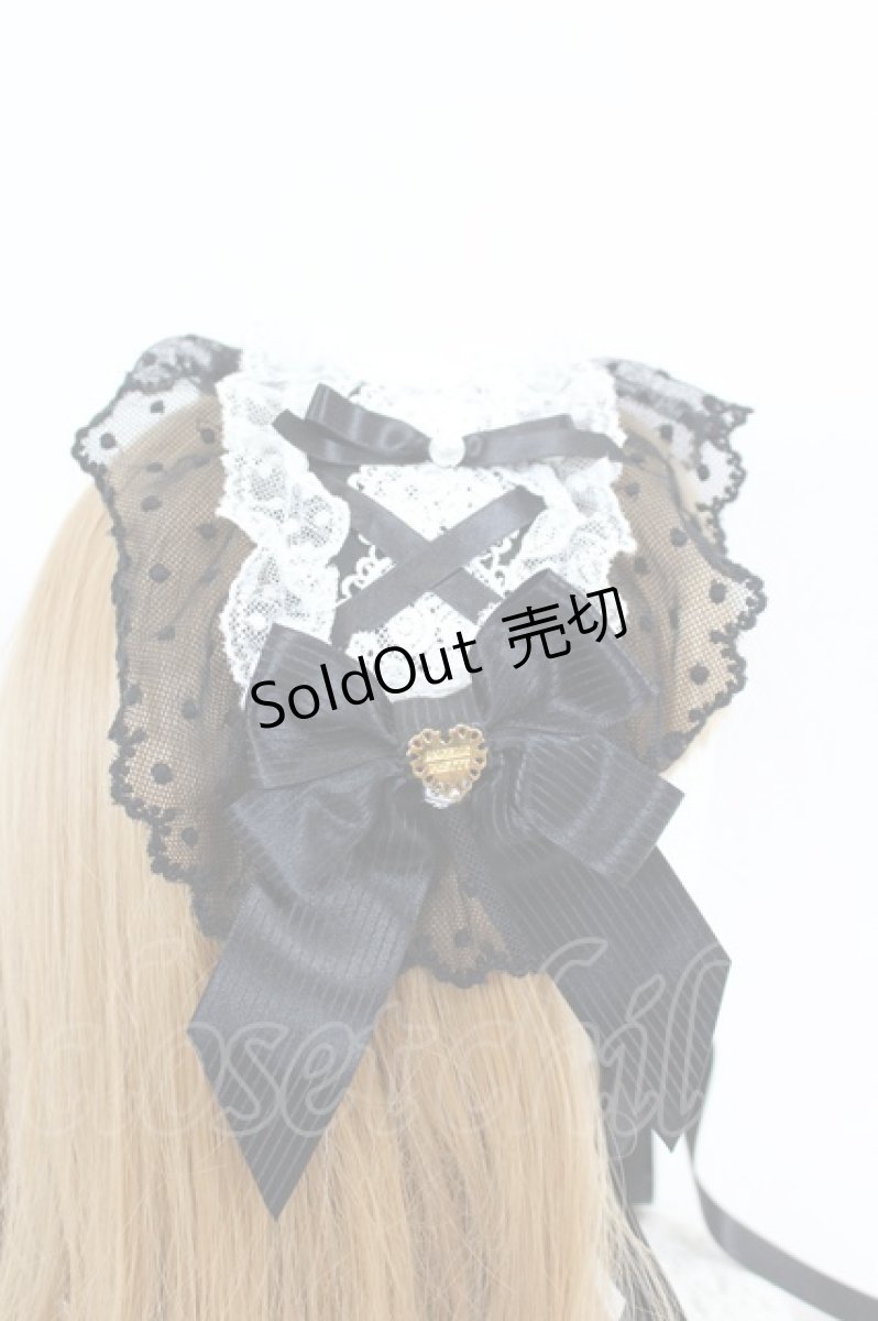 画像3: Angelic Pretty / レースハートチャームバラレースヘッドドレス  黒×白 I-26-09-04-124-AP-AC-TE-ZI (3)