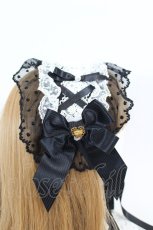 画像3: Angelic Pretty / レースハートチャームバラレースヘッドドレス  黒×白 I-26-09-04-124-AP-AC-TE-ZI (3)
