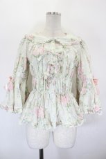 画像1: metamorphose / シャーロット丸襟姫袖ブラウス 1 グリーン系 I-26-09-04-017-ME-BL-TE-ZI (1)