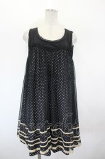 画像1: axes femme / チュールレイヤードドットチュニック M 黒 I-26-09-04-018-AX-TO-TE-ZI (1)