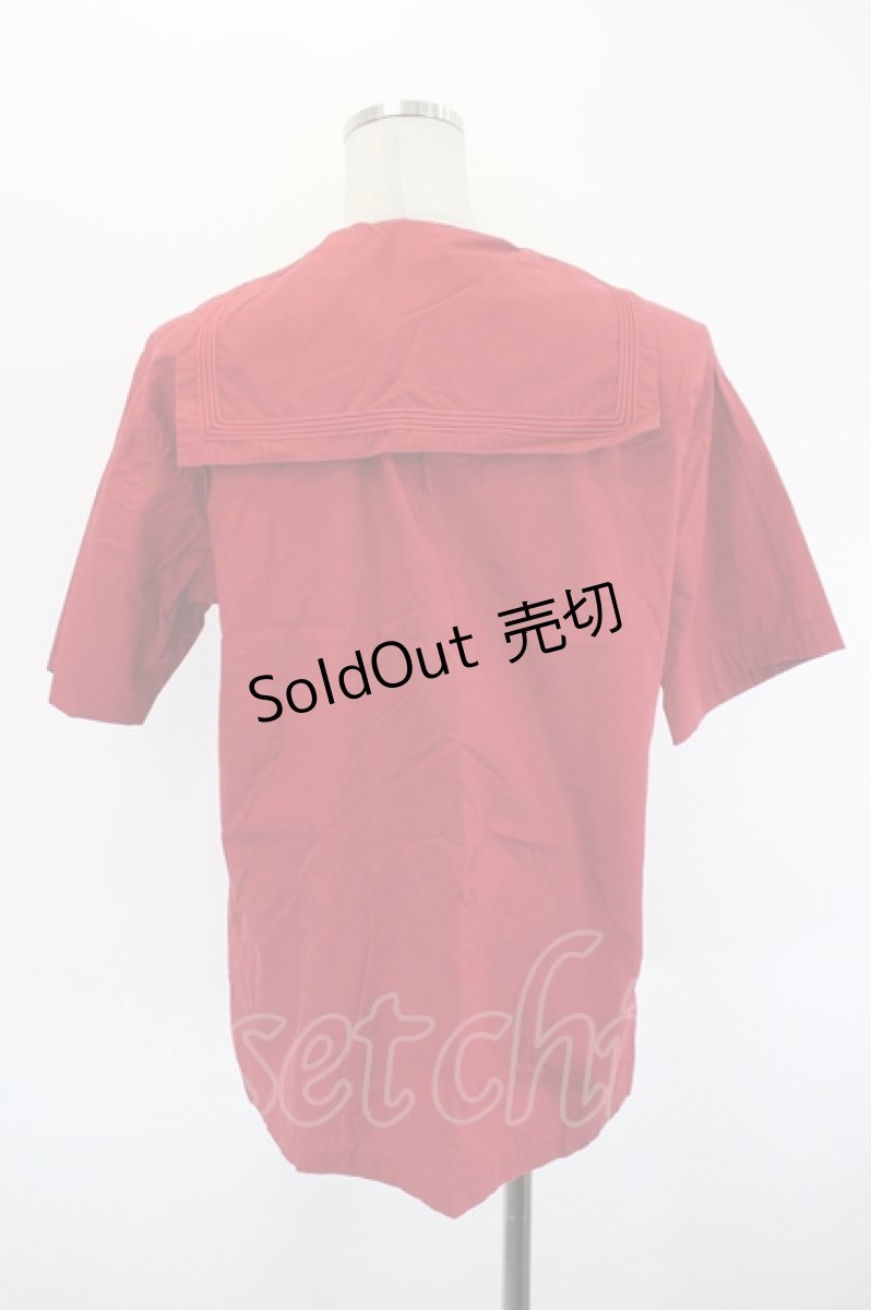 画像2: PINK HOUSE / クマ刺繍半袖セーラーシャツ  レッド I-26-09-06-026-LO-BL-SA-ZI (2)
