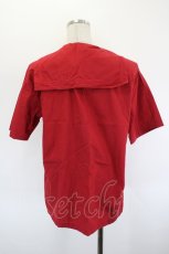 画像2: PINK HOUSE / クマ刺繍半袖セーラーシャツ  レッド I-26-09-06-026-LO-BL-SA-ZI (2)