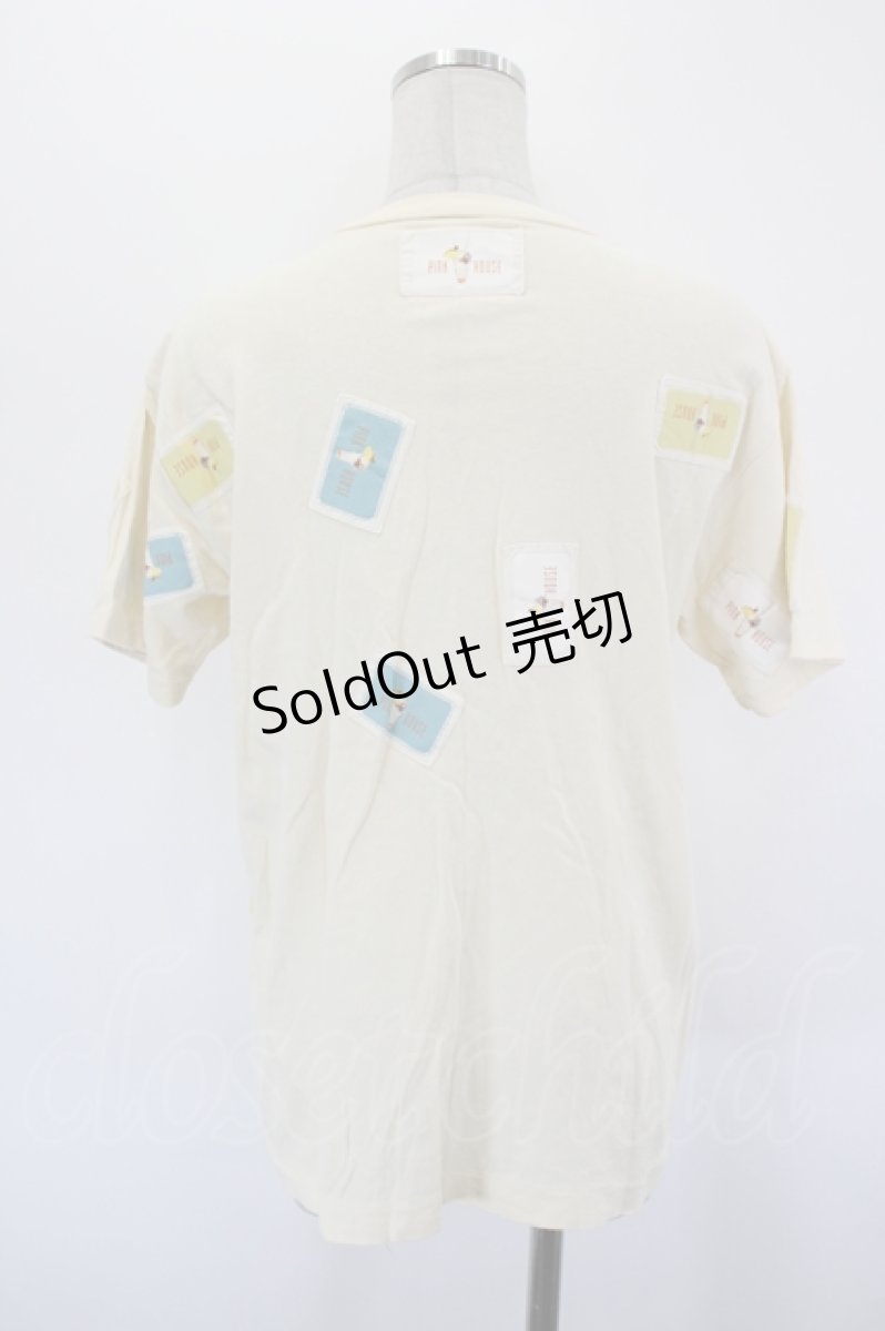 画像2: PINK HOUSE / ロゴワッペンTシャツ  生成り I-26-09-06-038-LO-TS-TE-ZI (2)