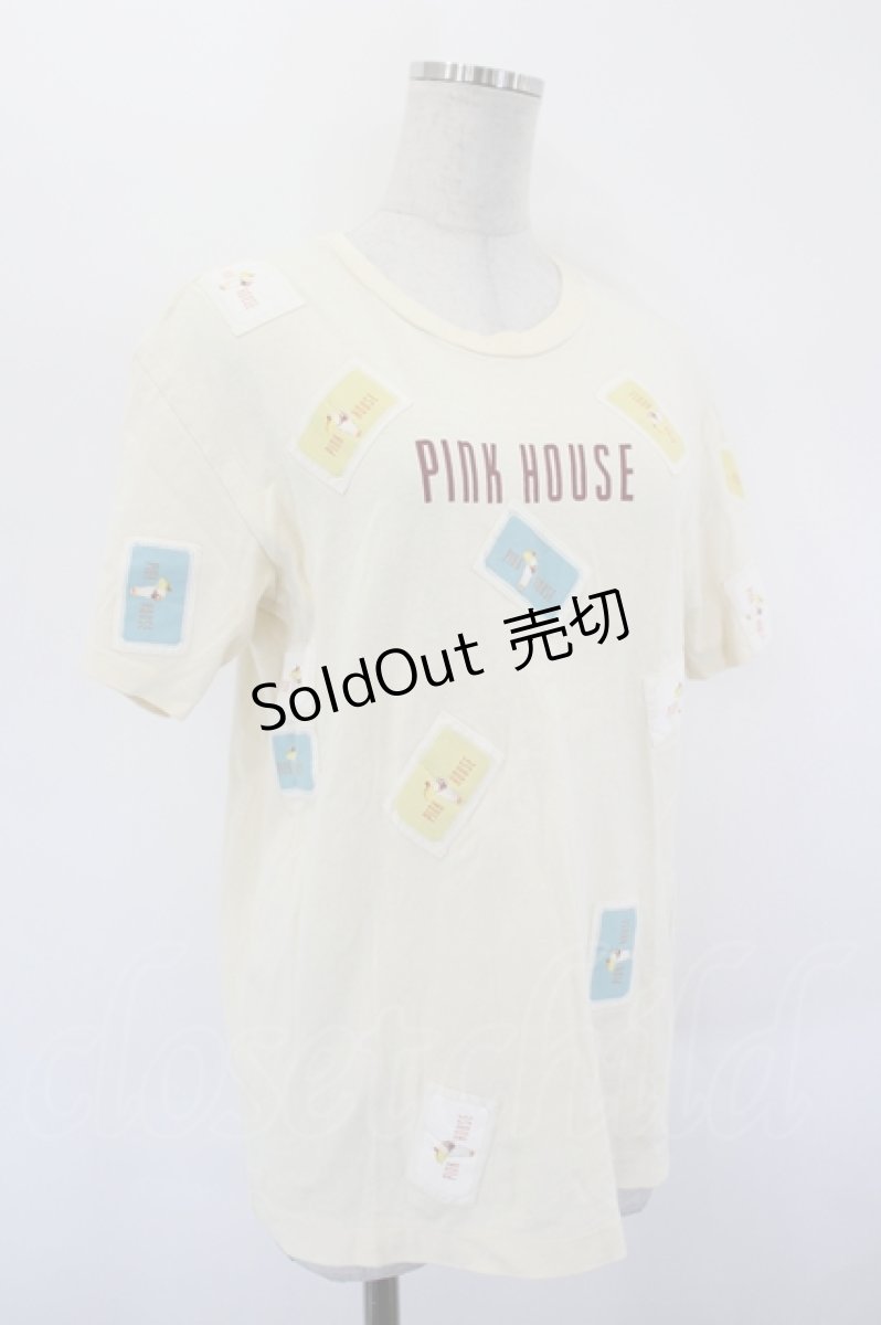 画像3: PINK HOUSE / ロゴワッペンTシャツ  生成り I-26-09-06-038-LO-TS-TE-ZI (3)