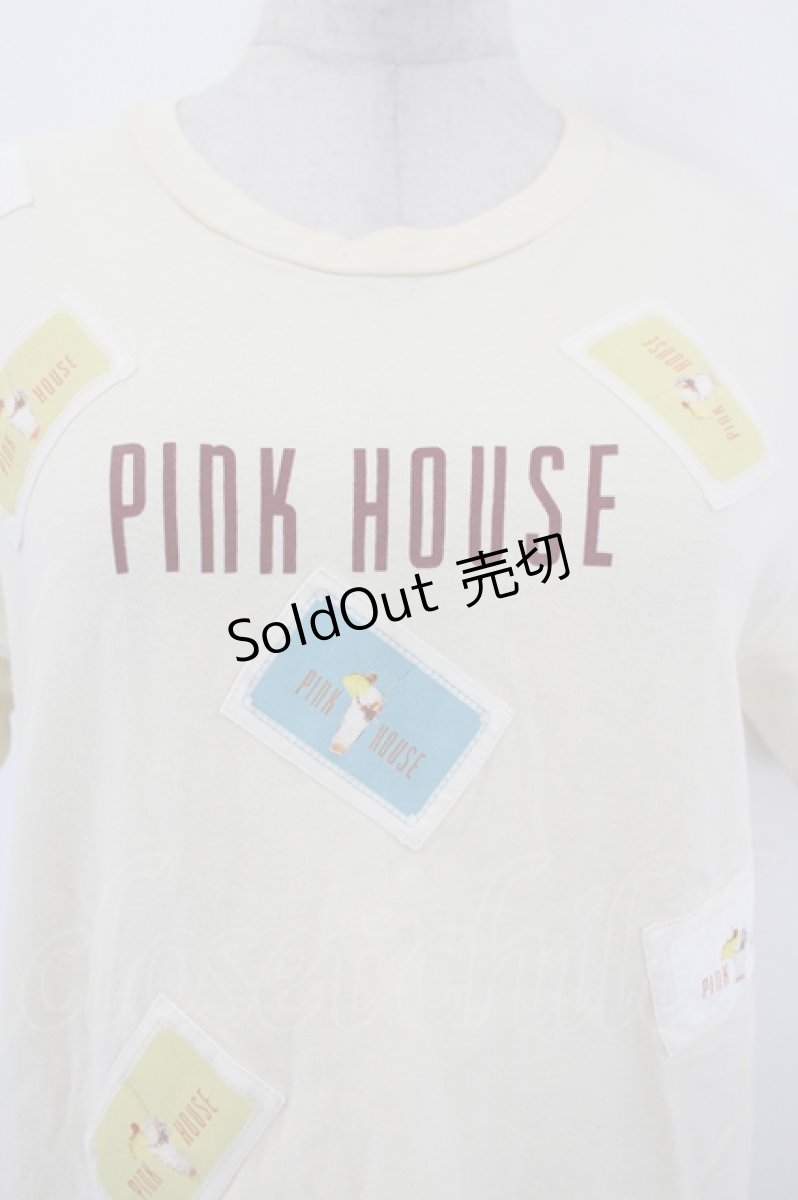 画像4: PINK HOUSE / ロゴワッペンTシャツ  生成り I-26-09-06-038-LO-TS-TE-ZI (4)
