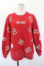画像1: PINK HOUSE / ワッペン散りばめトレーナー  レッド I-26-09-06-042-LO-TO-SA-ZI (1)