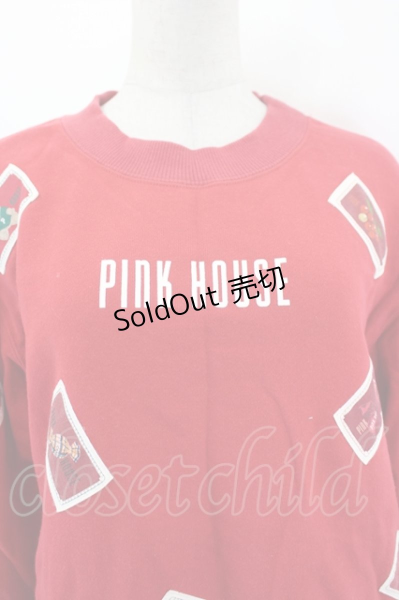 画像4: PINK HOUSE / ワッペン散りばめトレーナー  レッド I-26-09-06-042-LO-TO-SA-ZI (4)