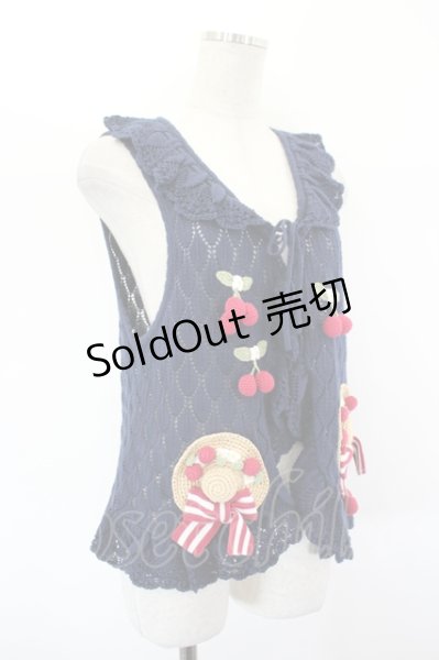 d*9様 超美品 PINK HOUSE ベスト レッド さくらんぼモチーフコサ 明日