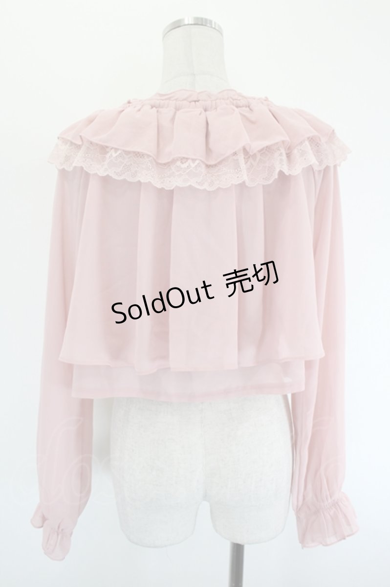 画像2: axes femme POETIQUE / オフショルシフォンブラウス  ピンク I-26-09-06-005-AX-BL-SA-ZI (2)