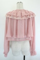 画像2: axes femme POETIQUE / オフショルシフォンブラウス  ピンク I-26-09-06-005-AX-BL-SA-ZI (2)