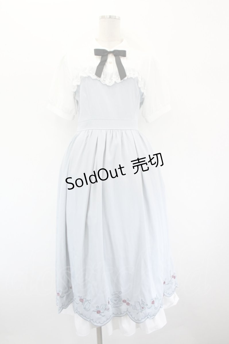 画像1: axes femme POETIQUE / ティーパーティー刺繍ワンピース  サックス I-26-09-06-064-AX-OP-SA-ZI (1)