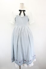 画像1: axes femme POETIQUE / ティーパーティー刺繍ワンピース  サックス I-26-09-06-064-AX-OP-SA-ZI (1)