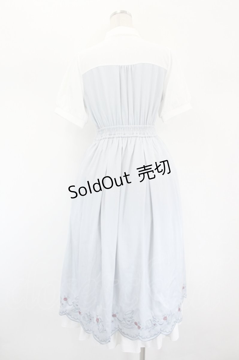 画像3: axes femme POETIQUE / ティーパーティー刺繍ワンピース  サックス I-26-09-06-064-AX-OP-SA-ZI (3)