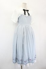 画像4: axes femme POETIQUE / ティーパーティー刺繍ワンピース  サックス I-26-09-06-064-AX-OP-SA-ZI (4)