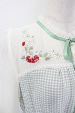 画像6: axes femme POETIQUE / ストロベリーガーデンワンピース  グリーンＸ白 I-26-09-06-065-AX-OP-SA-ZI (6)
