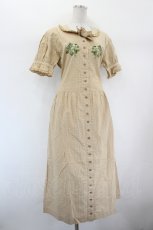 画像4: PINK HOUSE / シロツメクサ刺繍ギンガムワンピース  ベージュ I-26-09-06-074-LO-OP-TE-ZI (4)