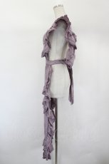 画像2: WONDERFUL WORLD / 薔薇刺繍フリルタブリエ  パープルＸ赤 I-26-09-06-077-LO-ZA-SA-ZI (2)